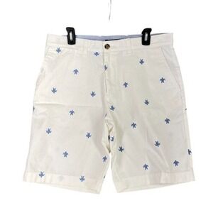 Tommy Hilfiger Mens 34 Embroidered Turtle Chino Shorts Preppy Nautical Coastal